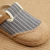 Women’s Ethnic Style Striped Cotton-Linen Slippers for Indoor/Outdoor Use