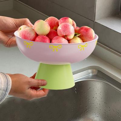 Fruit Serving Tray Fruit Tray with Drain Desktop Decoration Creative Drip Basket for Holiday Outdoor Table Buffet Camping Living