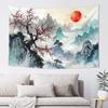 Wildflowers Vertical Wall Hanging, Illustrative Reference Chart Tapestry With Word, Beige White Vintage Tarot Flag Straight