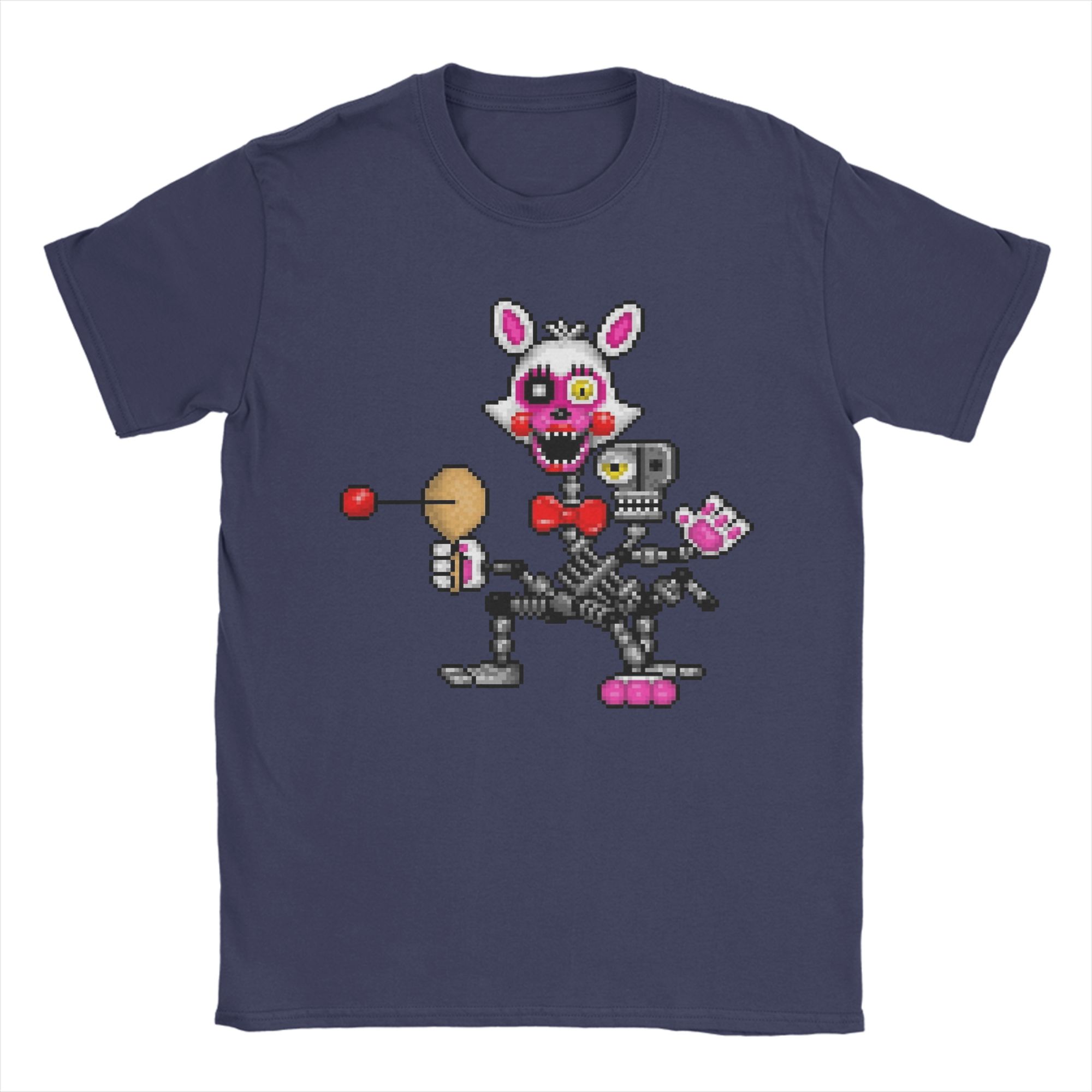 

Freddyed Bonnie Game World Adventure Mangle Pixel T Shirt for Men 100 Cotton TShirts Tees Short Sleeve Clothing Plus Size 3XL