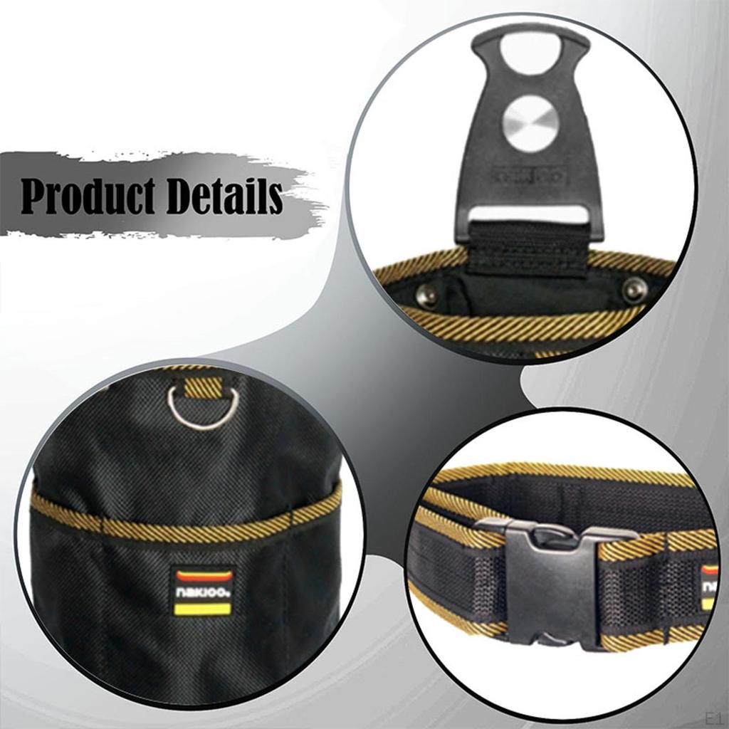Tool Pouch with Belt Clip Organizer Direct Replace Utility Rotating Fastener for