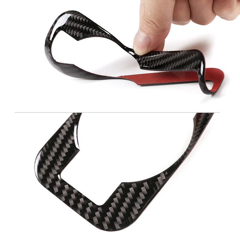 Car Carbon Fiber Interior Headlight Switch Frame Cover Sticker Trim For VW Touareg 2011 2012 2013 2014 2015 2016 2017