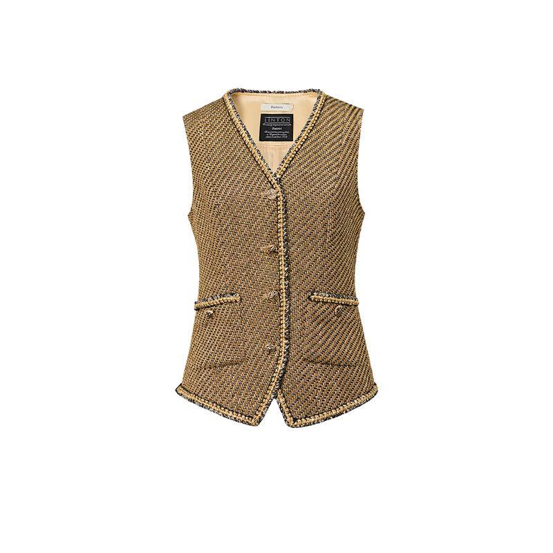 

Blacknini Fourth Anniversary/ Monopoly European Linton Luxury Brand Gold Line Tweed Classic Style Vest Coat Vest (Brand: Linton) XS