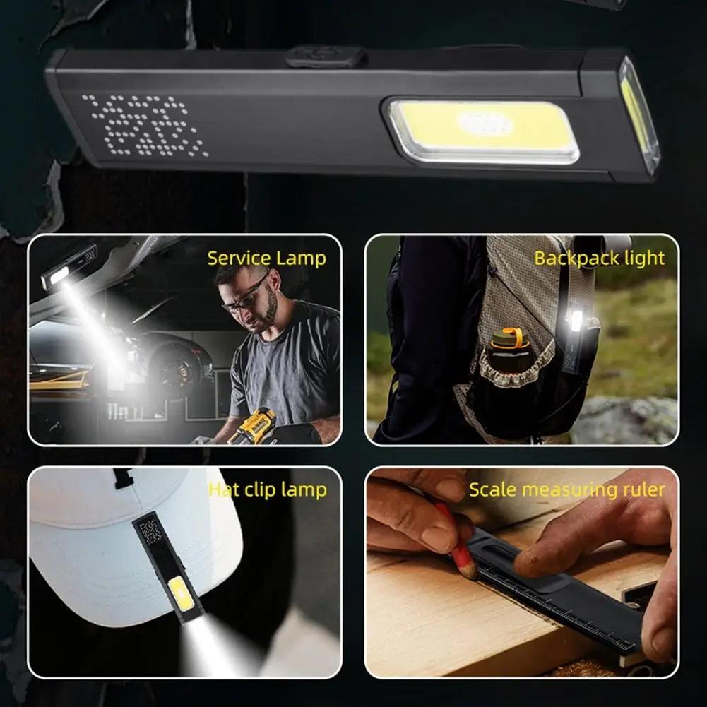 LED Hat Clip Flashlight USB-C Rechargeable 800LM Birght Torch Light- With Magnet, Portable Mini Flood Work Light/Pocket Lantern