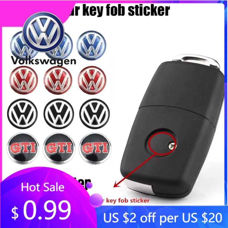 2026 Hot For Volkswagen VW 3PCS Car Metal Emblem Stickers Auto Remote Key Logo For  Volkswagen VW GTI Rline Passat Golf Polo Tou bianco
