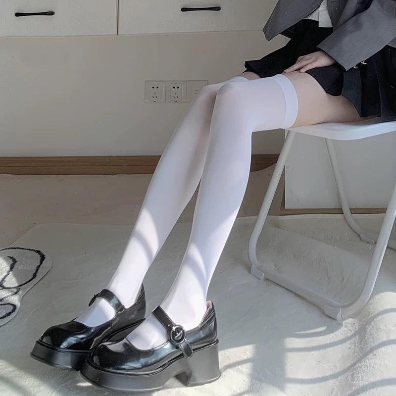 1/2pairs Sweet Over Knee Long Socks Women Girs Sexy Nylon Calf Socks Thigh High Stockings Legging JK Lolita Cosplay Tights
