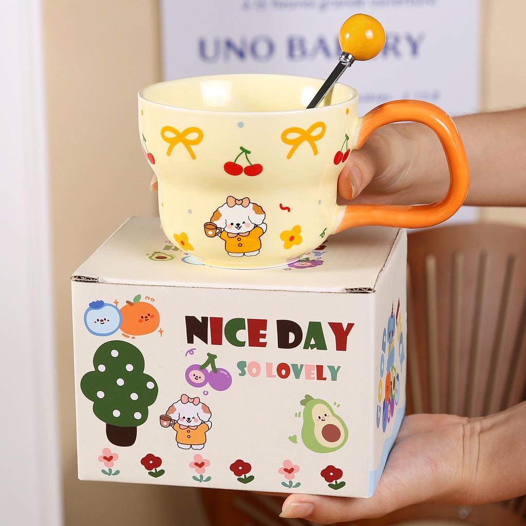 Cute Animal Mugs Household Ceramic Cups  High Appearance Level Couple Drinking Cups  Birthday Gifts and Souvenirs