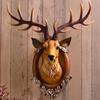 European Style Lucky Deer Head Wall Decor for Living Room TV Background Creative Animal Wall Hanging Art Home Decoration Gift