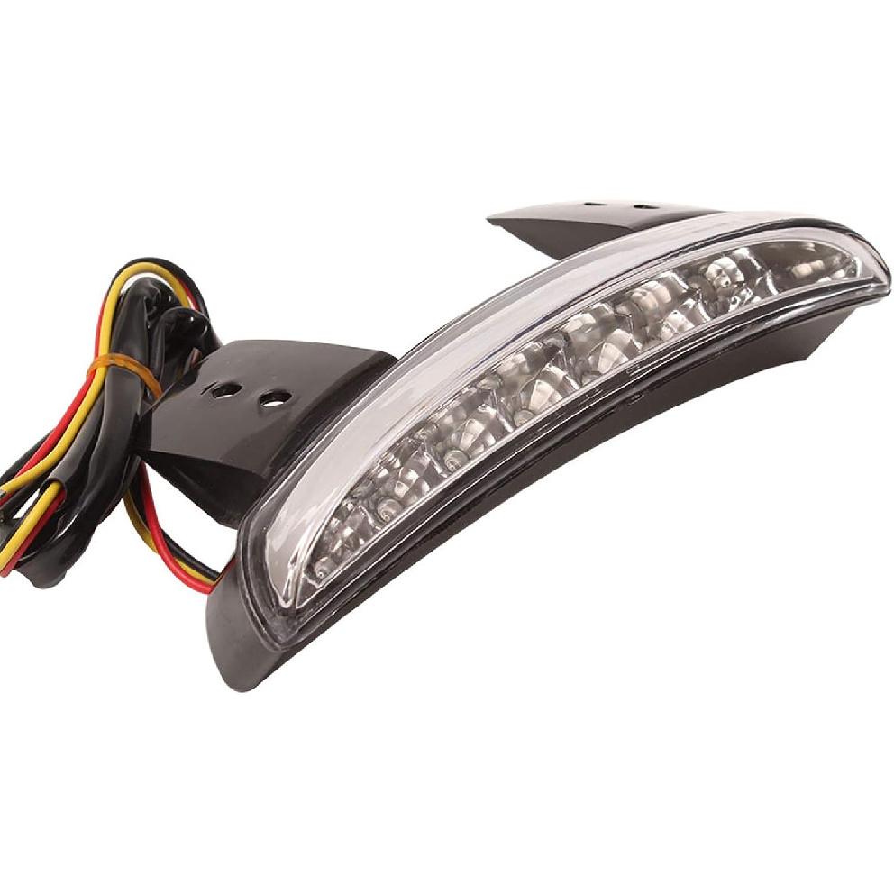 ANKIA Motorcycle Chopped Rear Fender Edge LED Brake License Plate Tail Light Stop Running Light Turn Signal Lamp for Night/Low-Light Riding for