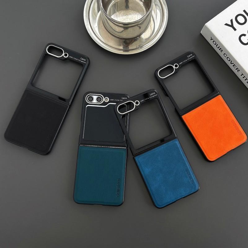 Nárazuvzdorné pouzdro s texturou z tvrdé PU kůže pro Samsung Galaxy Z Flip5 Z Flip4 Pouzdro na telefon Samsung Z Flip4 Z Flip3 / Z Fold4 Z Fold3 cket Zadní kryt.