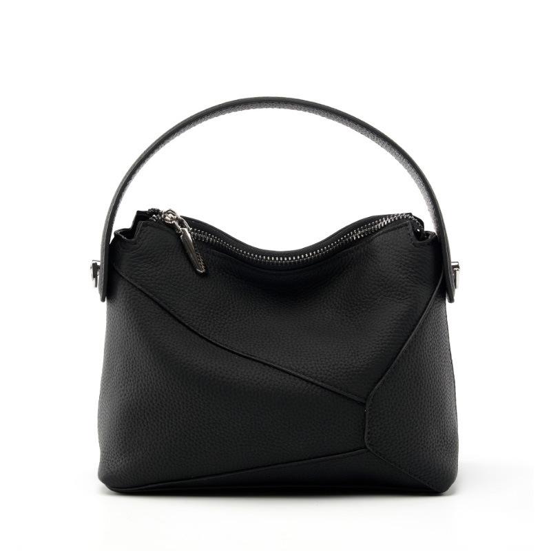Top-grade Cowhide Leather, Premium Quality, 25 New Geometric Mini Genuine Leather Pillow Bag, Shoulder, Crossbody, and Handbag for Women
