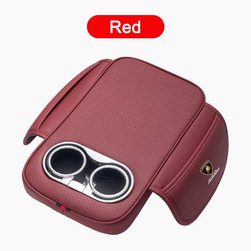 Leather Car Center Console Armrest Cushion 2 Cup Holder For Lamborghini LP570 LP610 Urus LP700 LP770 Gallardo Aventador Keyring GG3