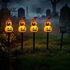 Automatic Dusk to Dawn Lights 4Pcs/Set Halloween Solar Ghost Stake Light, 4-in-1 Pumpkin with LED Pathway Lighting Lights, Waterproof Decorative Lamp