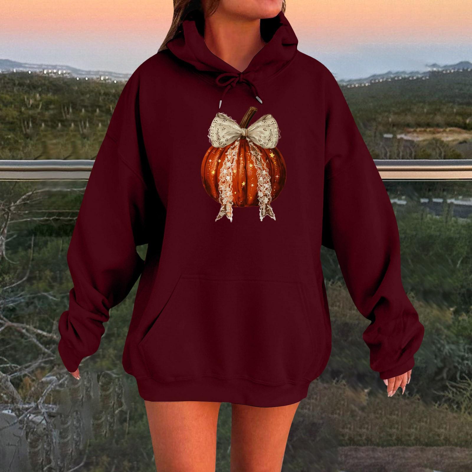 

Женский плюшевый свитшот с длинными рукавами оверсайз со спущенными плечами и капюшоном с принтом на Хэллоуин XXL