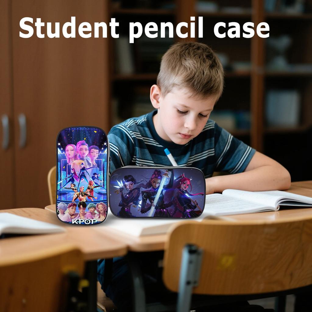 KPOP Jenter Tegneserie Penal Elemntærskole Penal Skrivesaker Veske Barns Penal Anime Trykk