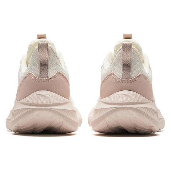 Anta Liuyun Lightweight Breathable Soft Sole Casual Running Shoes Ivory White Pink For Women 922345512-6