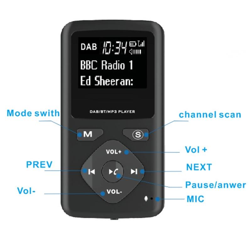 LCD isplay   igital FM Radio Lanyard Portable igital FM Radio -compatible 4.0 Earphone MP3 Radio