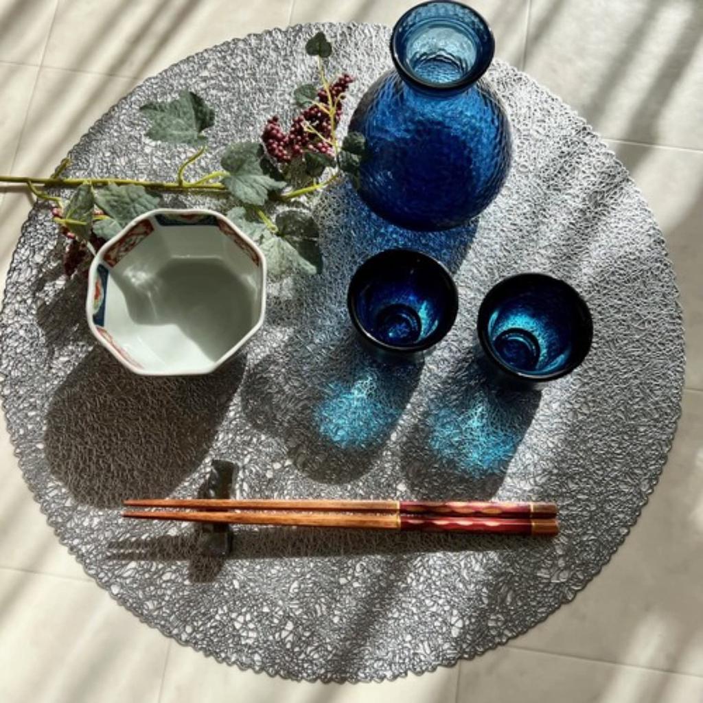 Elegant Interior [Round Placemat, Silver] Feng Shui Round Placemat, Table Coordination, Christmas, 11501PM-SV