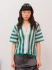 EDENIK Resort Vertical Stripe Summer Knit Cardigan