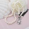 Empress Dowager Saturn Pearl Necklace, Bracelet, and Earrings Set: Light Luxury Punk Clavicle Chain for Women