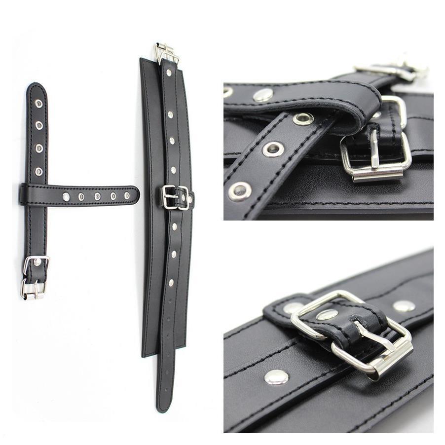 European American Adult SexToys Husband and Wife Flirting Alternative Flirting Black Leather Binding Bondage Finger Handcuffs
