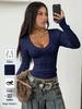 Women's Cable Knit Sweater, Long Sleeve Slim Fit Pullover with V Neck or Crew Neck Options