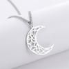 Viking Celtics Crescent Moon Pendant Necklace for Men Women Stainless Steel Gothic Jewelry Wicca Amulet Gift