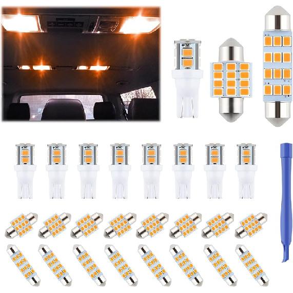 24 Pieces Dome Light LED Car Interior Bulb Kit Set 194 T10 DE3175 578 31Mm 42Mm Bulbs Interior Replacement Lights For Car Map License Plate Door Side
