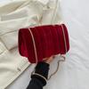 Vintage Velvet Women's Small Square Shoulder Bag Elegant Evening Handbag Ladies Fashi Chain Crossbody Bags Female Clutch Purse