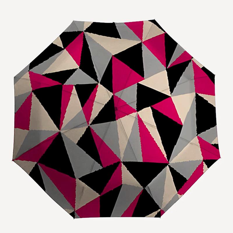 1pc Geometric PatternAutomatic Open/close Folding Umbrella, Compact Portable Travel Umbrella, Perfect Birthday/Holiday, Cute Umbrella Y047