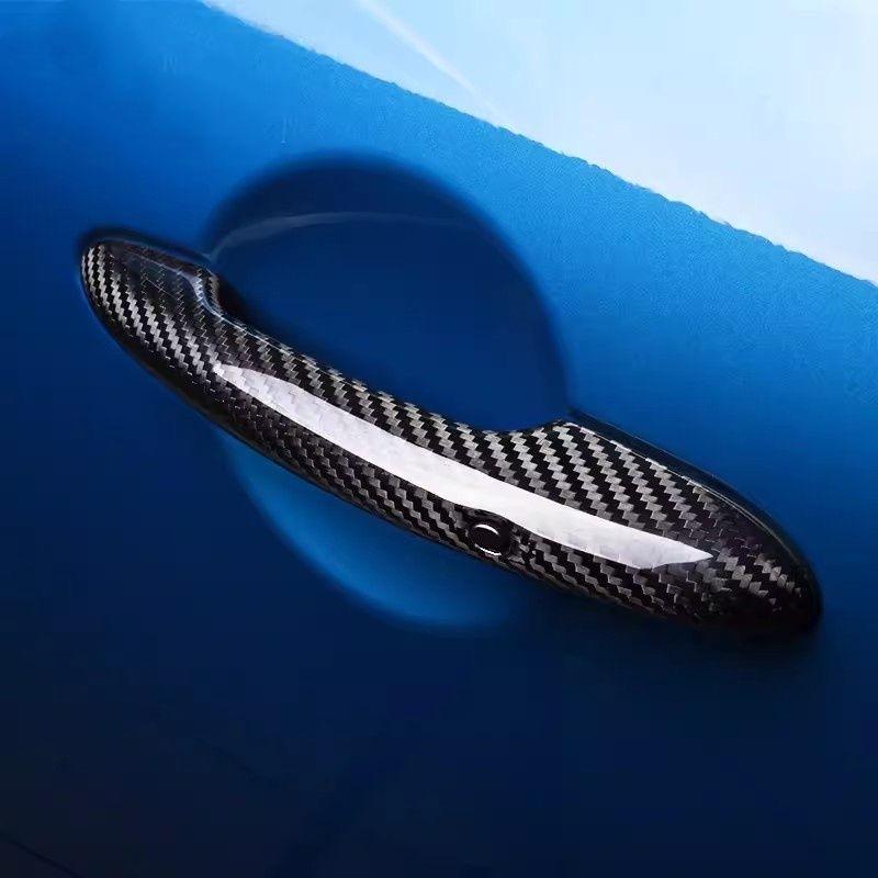 For MINI Cooper Countryman F Series F54 F55 F56 F57 F60 Carbon Fiber Black Car Door Handle Cover Sticker Styling Accessories