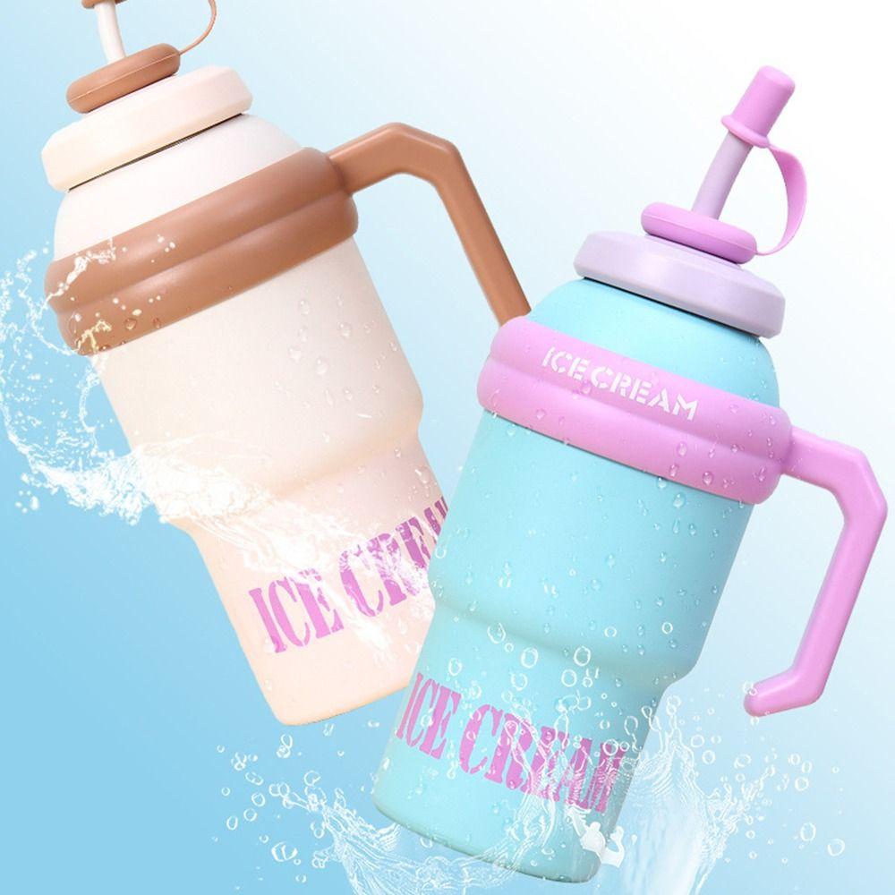 Leak Proof Outdoor Insulated Mug Creative Drinking Straw Cup Cold Beverages Cups  Household