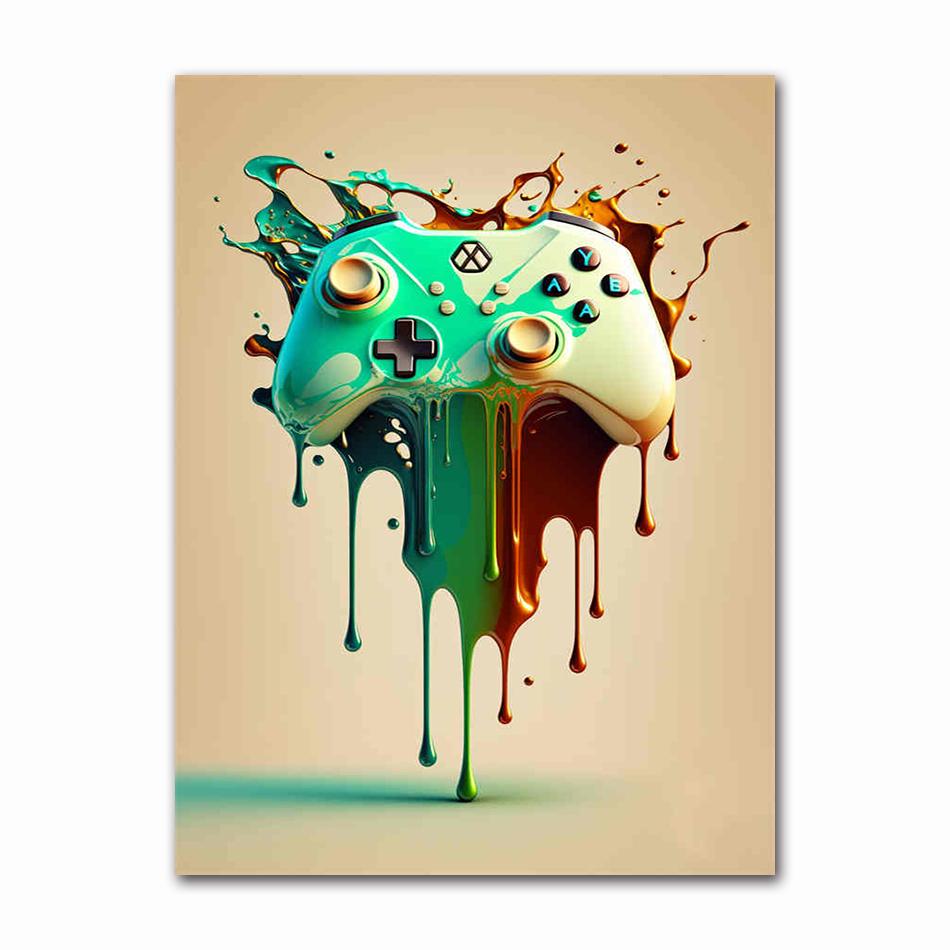 Colorful Game Controller Wall Art Poster Prints Nordic Aesthetic Picture Canvas Painting Gaming Boy Room Home Decoration