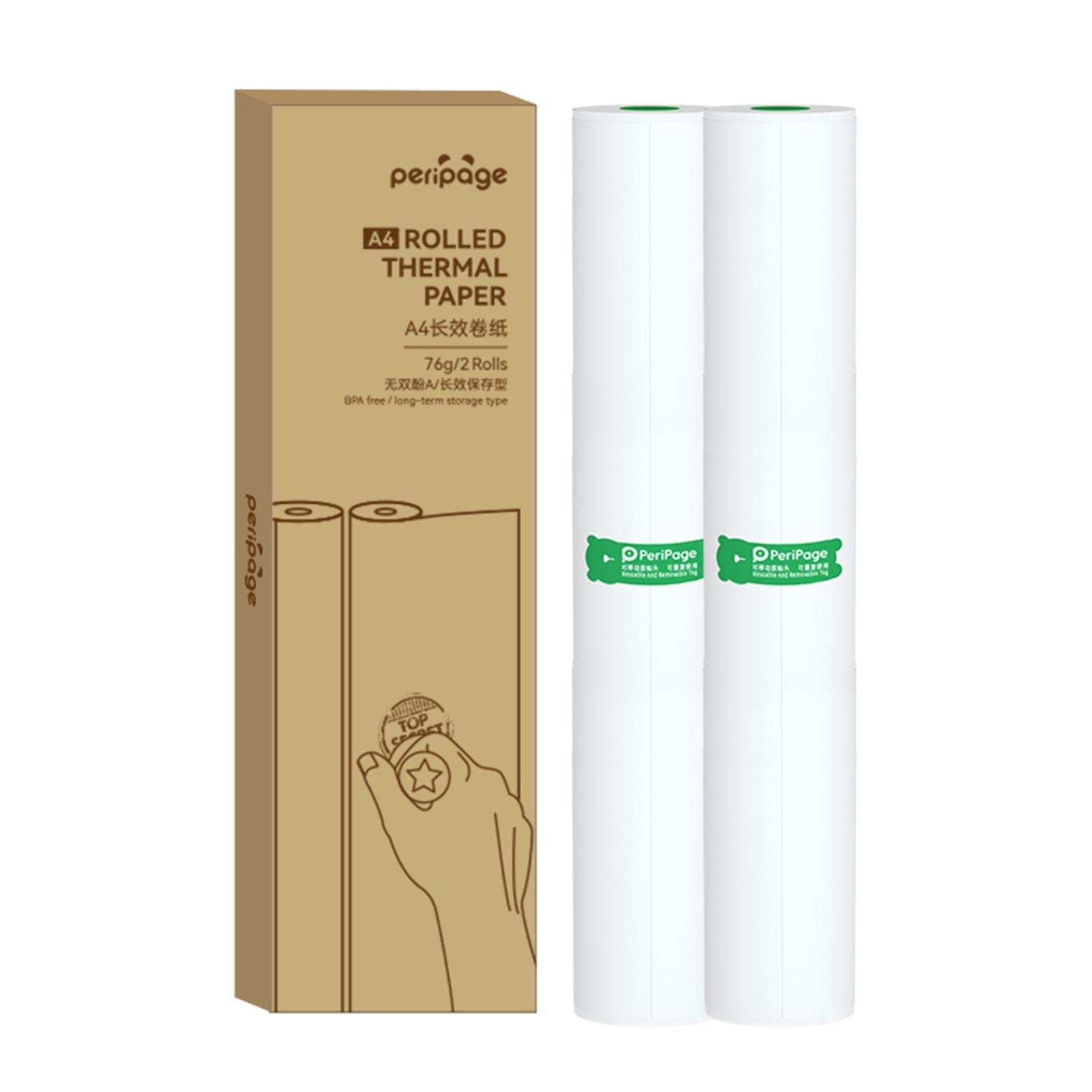 

Термобумага PeriPage в рулонах, совместимая с термопринтером PeriPage A40, быстросохнущая, идеально подходит для фотографий, изображений, чеков, заметок, PDF белый