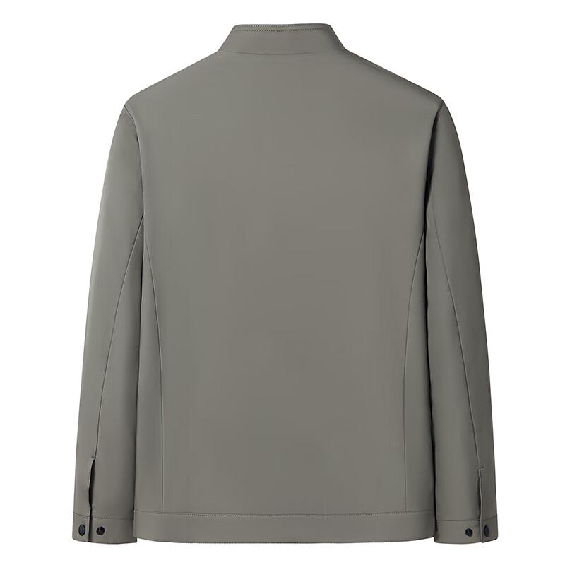 Fengxun Men's Solid Stand Collar Casual Jacket