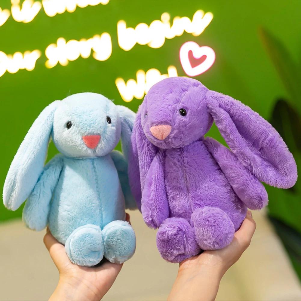 25cm Long Ear Soft Stuffed Bunny Doll  Cute Rabbit Plush Toy  Sleeping Toy Girls Kids Baby Plush Birthday Gifts