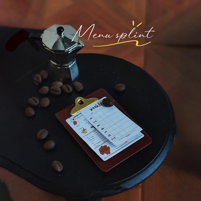 1/12 Dollhouse Mini Menu Board Model Dollhouse Restaurant Decoration Toys Micro Scene Decor Accessories Pretend Play Toys