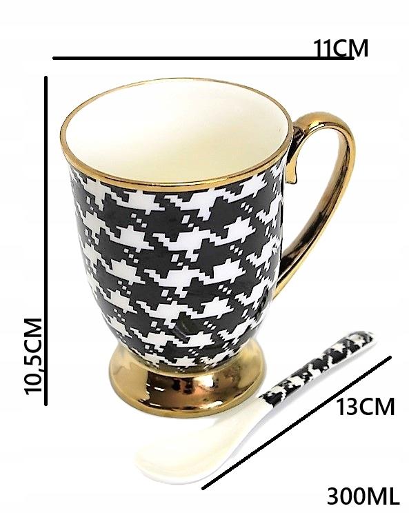 Porcelain Mug 300 with Spoon In a Box, Gift Collection Houndstooth