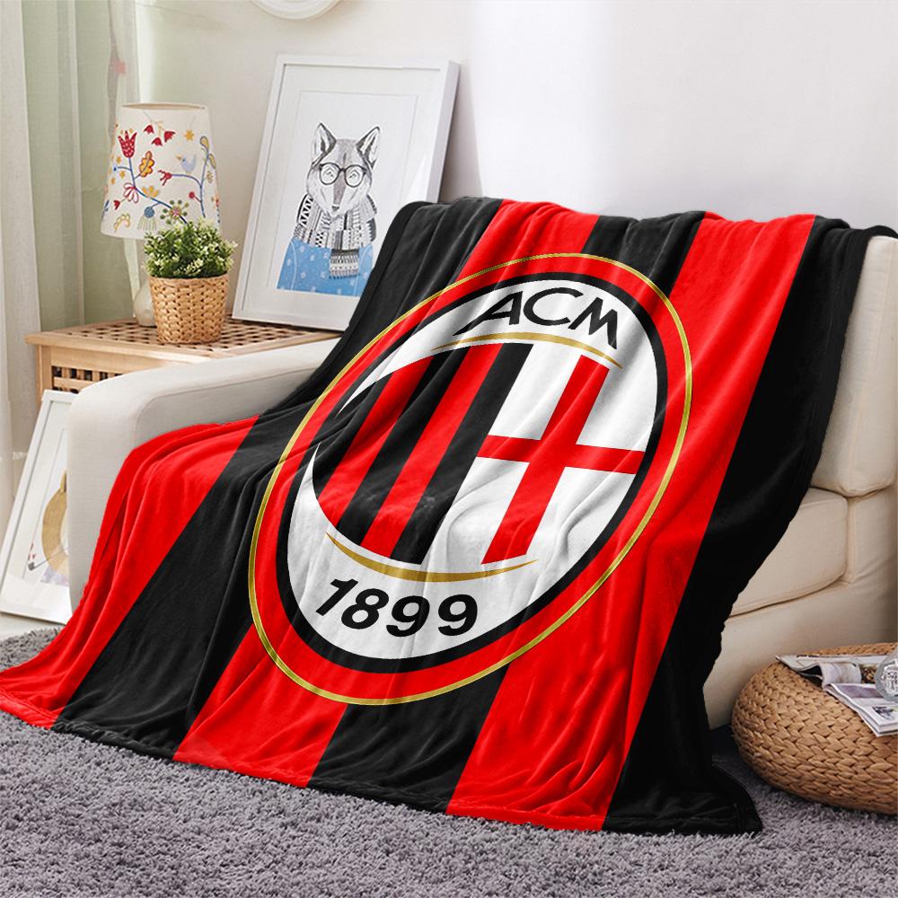 AC Milan Print Flannel Blanket, High Quality Comfortable for All Seasons, Home Decor, Warmth and Comfort, Perfect for Christmas Gifts