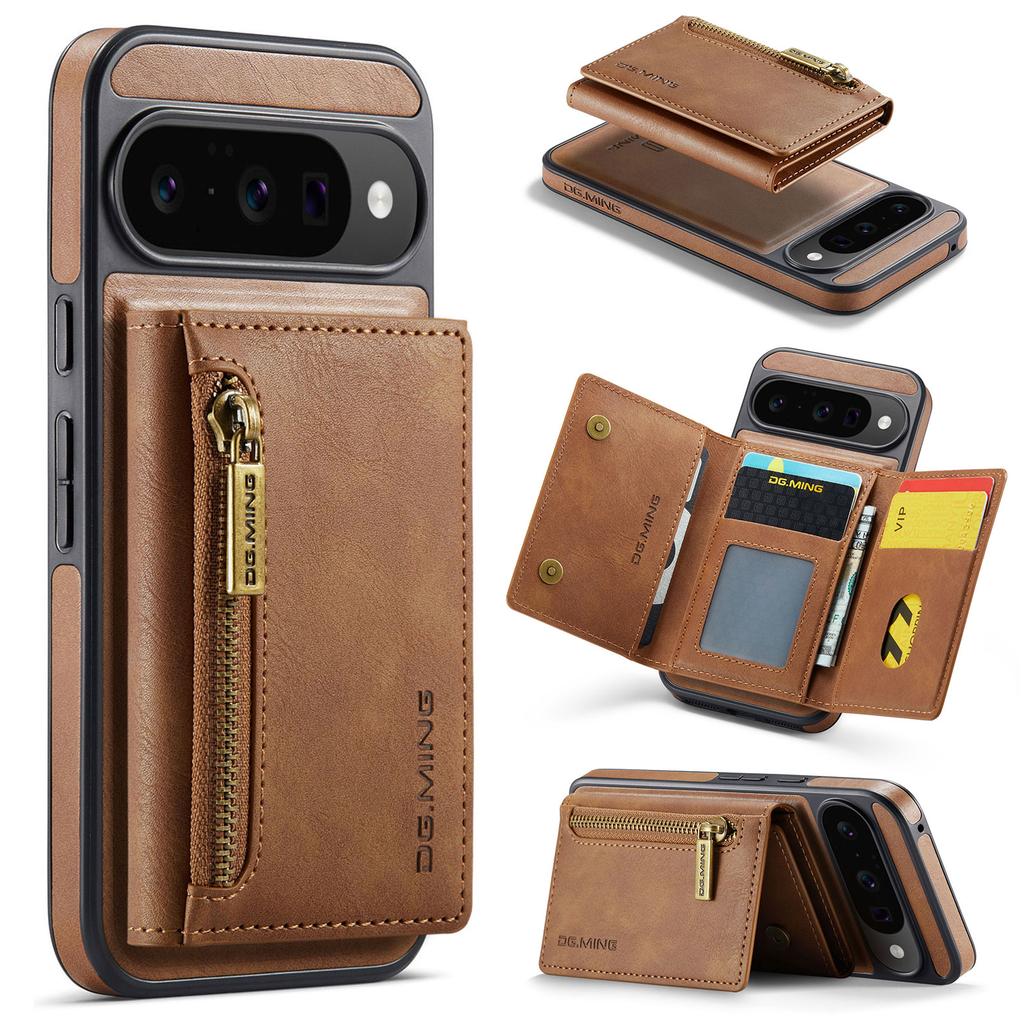 DG.MING M5 Series For Google Pixel 10/10 Pro Case Detachable Magnetic Leather Phone Cover with Card Slots