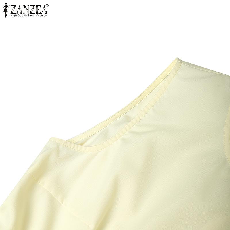 ZANZEA Women Casual Round Neck Sleeveless Summer Tank Dress