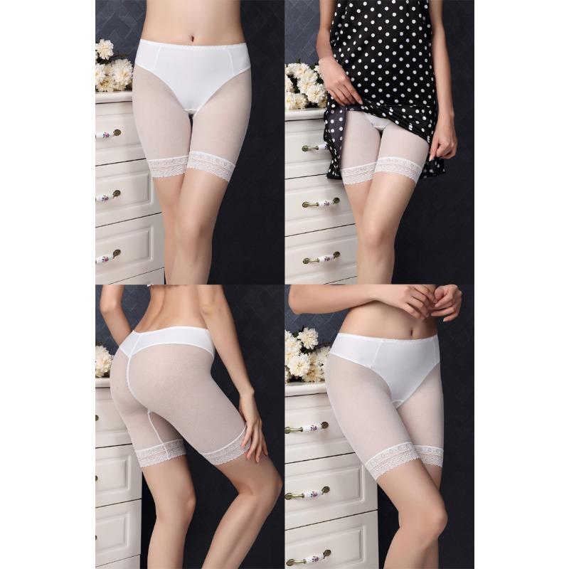 Women's Summer Lace Side Ice Silk Anti   Wear Soldering Safety Underwear