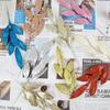 6-Leaf Gold Glitter Olive Branches Christmas Tree Wreath Garland Decorative Stem