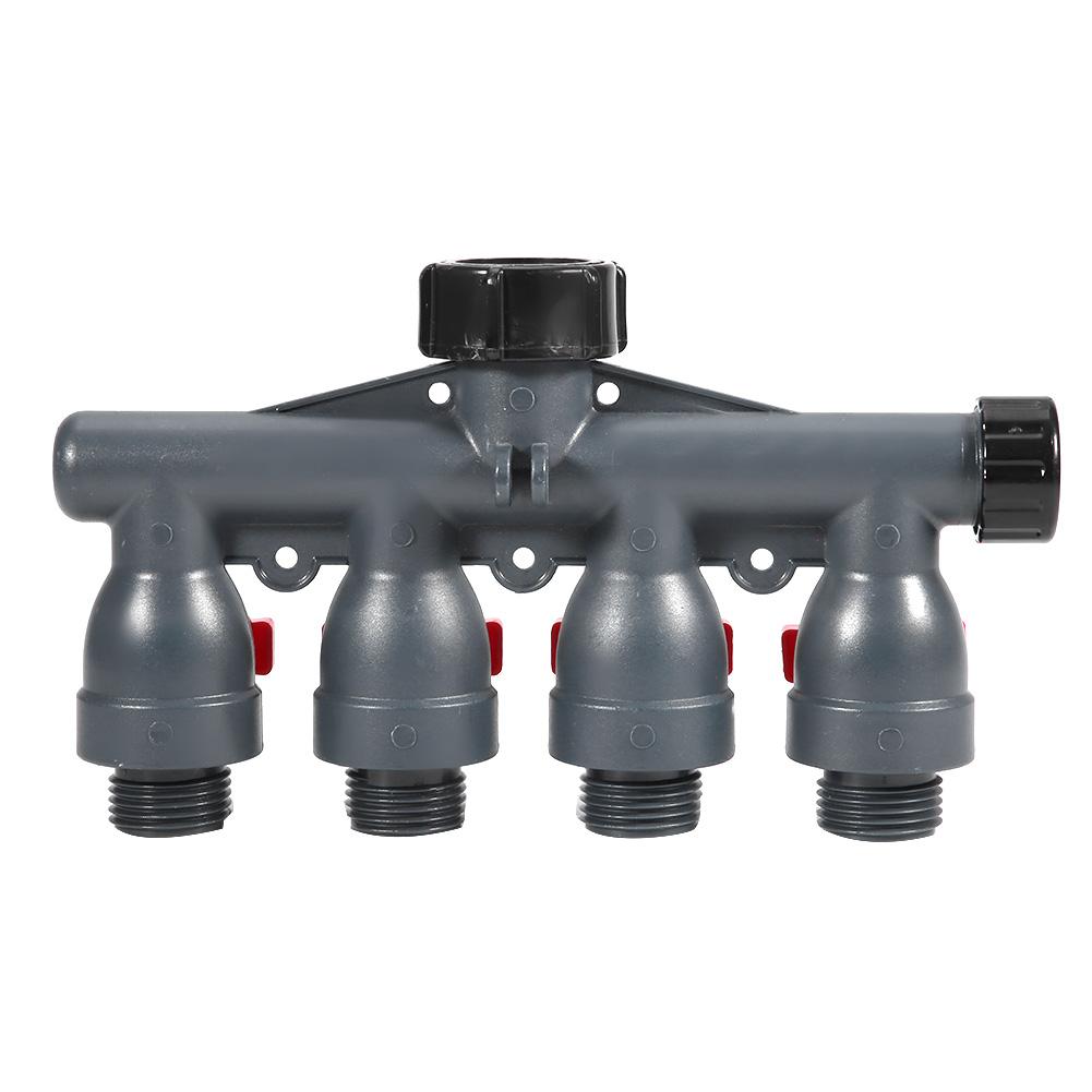 G3/4in Heavy Duty robinet de apă separator furtun supapă grădină apă conector Adaptor4 căi