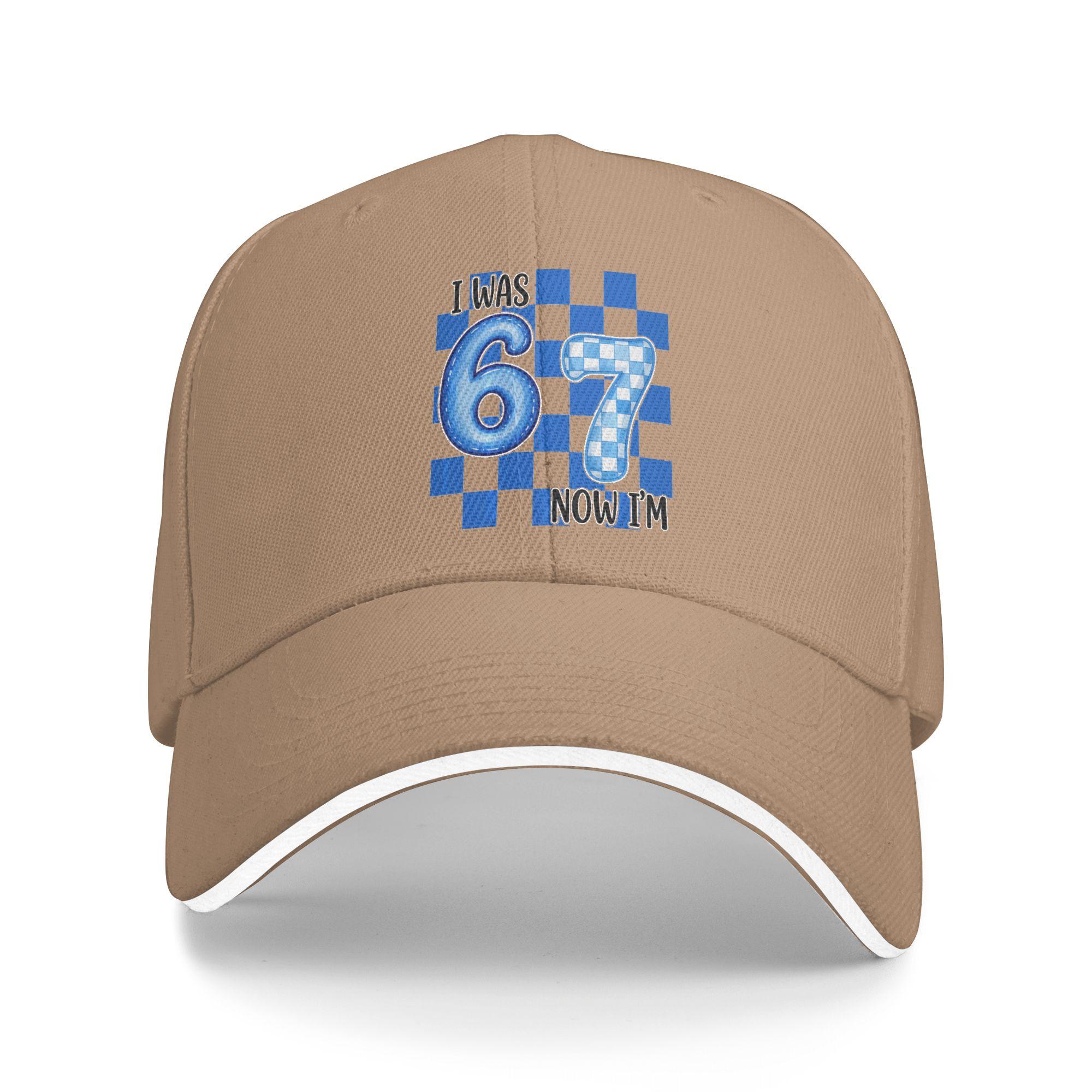 

Blue Checkered I was 6 Now I m 7 Funny 67 Birthday Baseball Cap Casual Men Trucker Hat Sun Visor Design Outdoor Baseball Caps One Size хакі