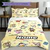 3pcs Duvet Cover Set (1*Duvet Cover + 2*Pillowcase, Without Core), Custom Name Cartoon comics Pattern Bedding Set, Home Bedroom Decor Gift