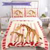3pcs Custom Name Giraffe Bedding Set Duvet Cover Closure Includes 1 Duvet Cover & 2 Pillowcases, Soft and Comfortable for All Seasons.