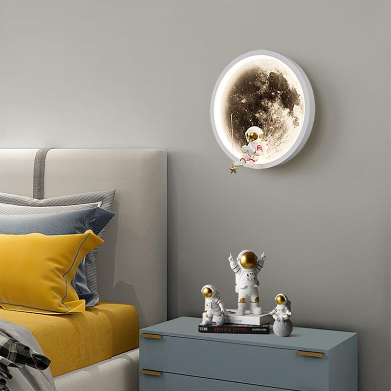 Modern LED Wall Lamp Moon Cartoon Astronaut Wall Sconces Children's Room Living Room Bedroom Bedside Home Decor Lighting Lustre