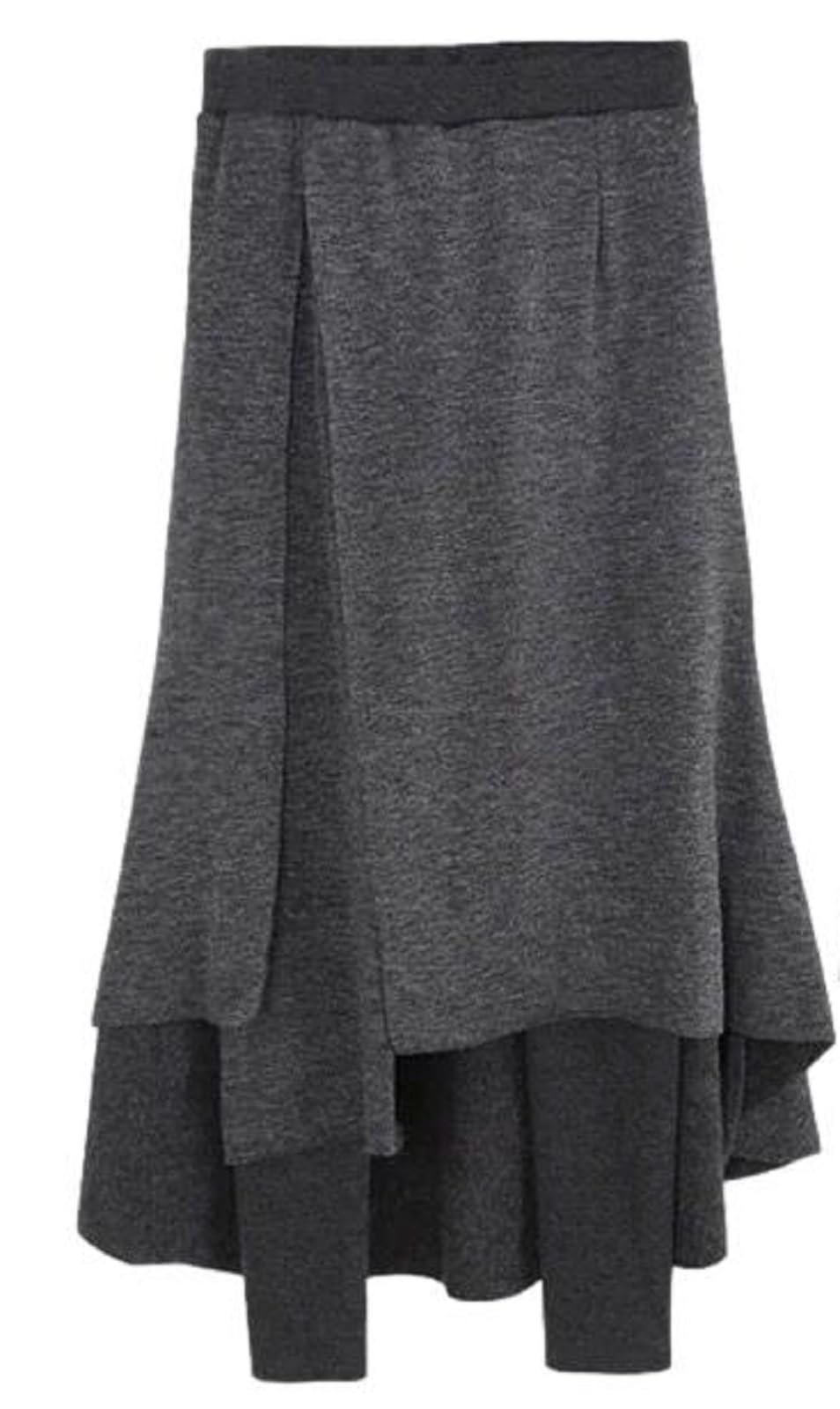

Nibunnoichi Style Skirt with Modified Brushed Elastic with [1/2style] Leggings, Lining, Layered, Long, Waist, Women s (XL, Gray, Fleece)