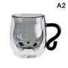 Taza de Café de Vidrio de Doble Capa Linda Gato de la Suerte Dibujos Animados Animales Antiescaldado Tazas de Desayuno Leche Tazas Divertidas Regalo Para Amigo Niño